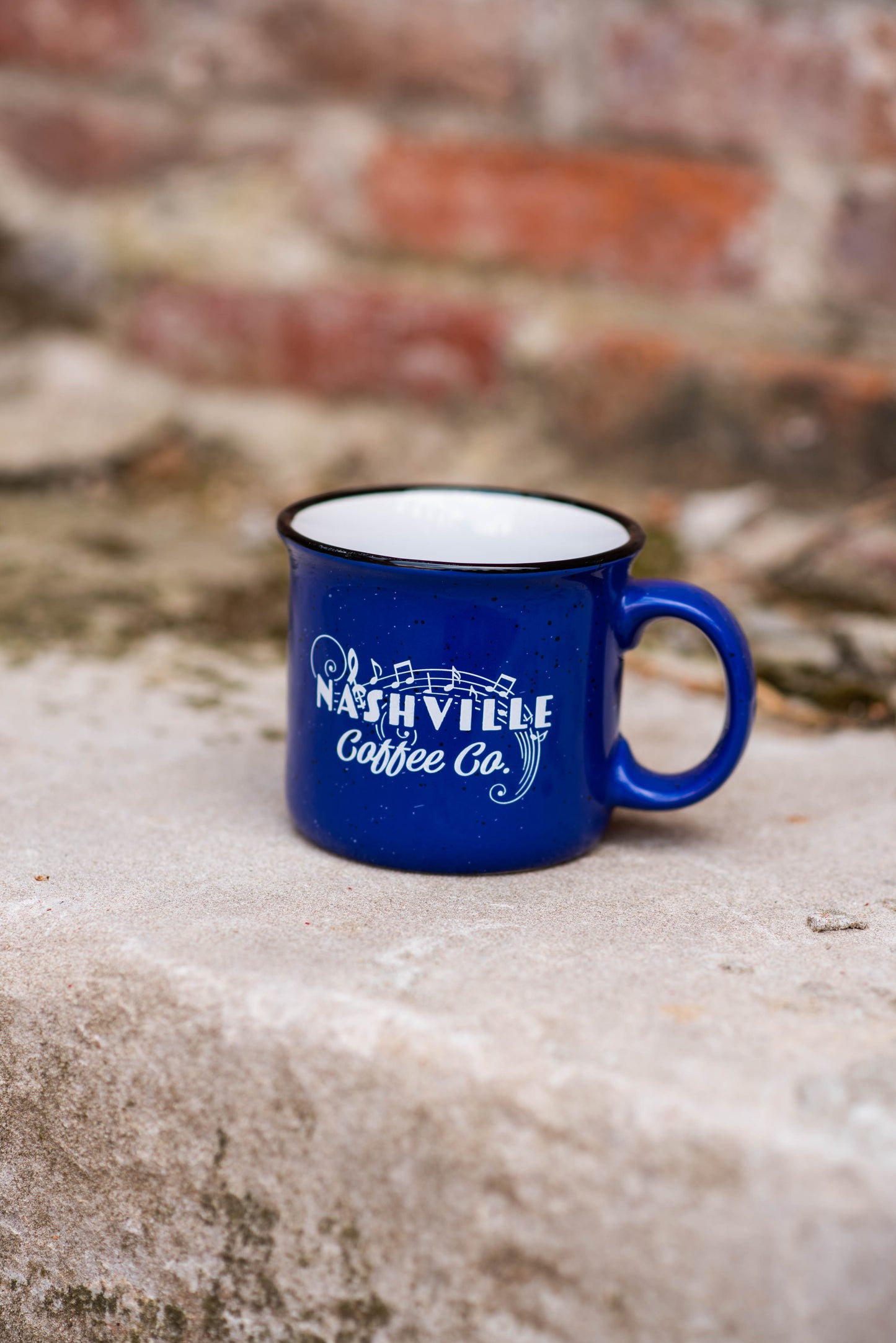 Nashville Coffee Co Blue Speckled Ceramic Mug