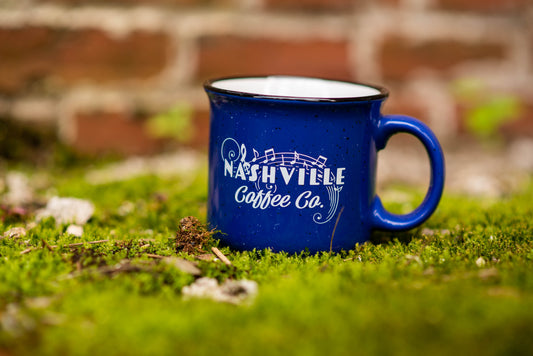 Nashville Coffee Co Blue Speckled Ceramic Mug